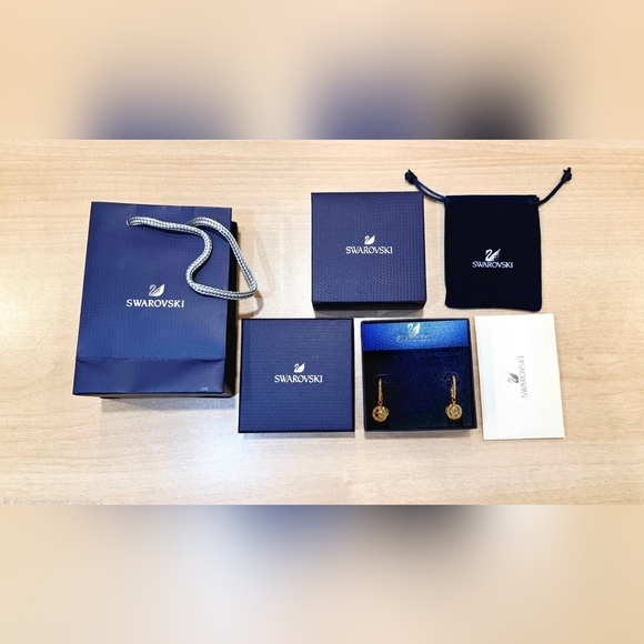 Swarovski Sparkling Dance Drop Earrings White Crystal Rose Gold-Tone Plated - Picture 6 of 6